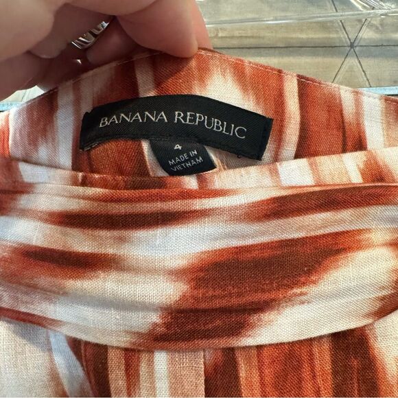 BANANA REPUBLIC ZEBRA PRINT WIDE LEG MERIDIAN LINEN PANT  #860389 - Picture 4 of 8